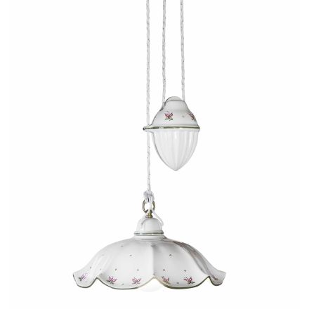 Lámpara colgante Ups and Down de cerámica ondulada decorada a mano - Belluno viadurini