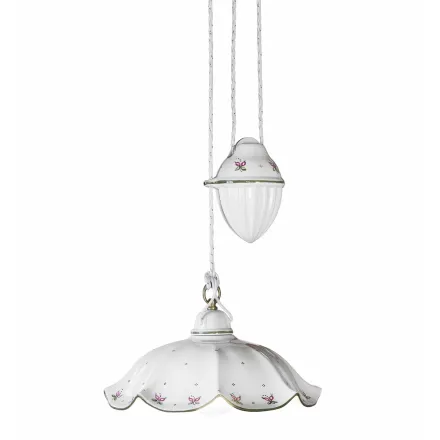 Lámpara colgante Ups and Down de cerámica ondulada decorada a mano - Belluno viadurini