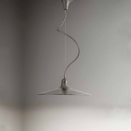Lámpara suspendida vintage de aluminio Made in Italy - Sassmaòr viadurini