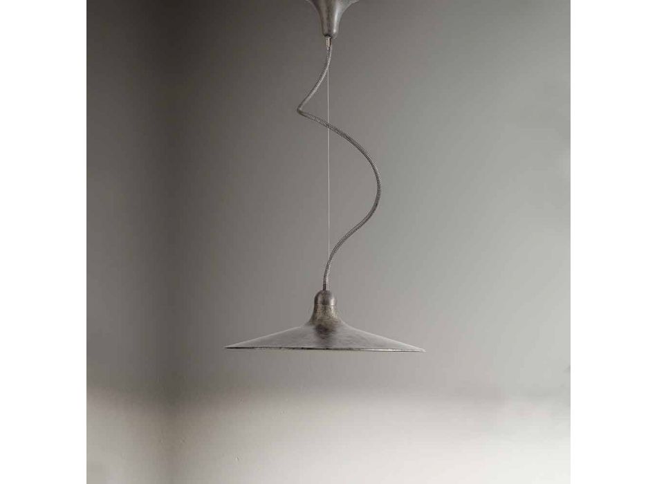 Lámpara suspendida vintage de aluminio Made in Italy - Sassmaòr viadurini