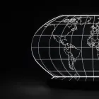 Lámpara de mesa Led Planisphere en cristal acrílico grabado con láser - Rihanna viadurini