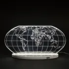 Lámpara de mesa Led Planisphere en cristal acrílico grabado con láser - Rihanna viadurini