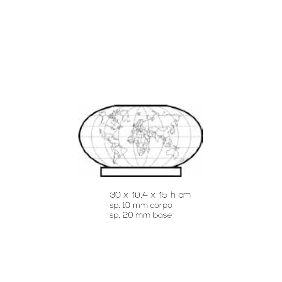 Lámpara de mesa Led Planisphere en cristal acrílico grabado con láser - Rihanna viadurini