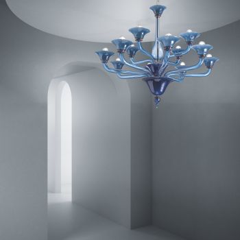 Araña de cristal veneciano 12 luces Made in Italy - Ismail