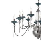 Araña clásica de 12 luces en vidrio, cristal y metal de lujo - Flanders viadurini