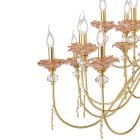 Araña clásica de 12 luces en vidrio, cristal y metal de lujo - Flanders viadurini