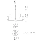Araña de cristal veneciano artesanal de 18 luces Made in Italy - Graham viadurini