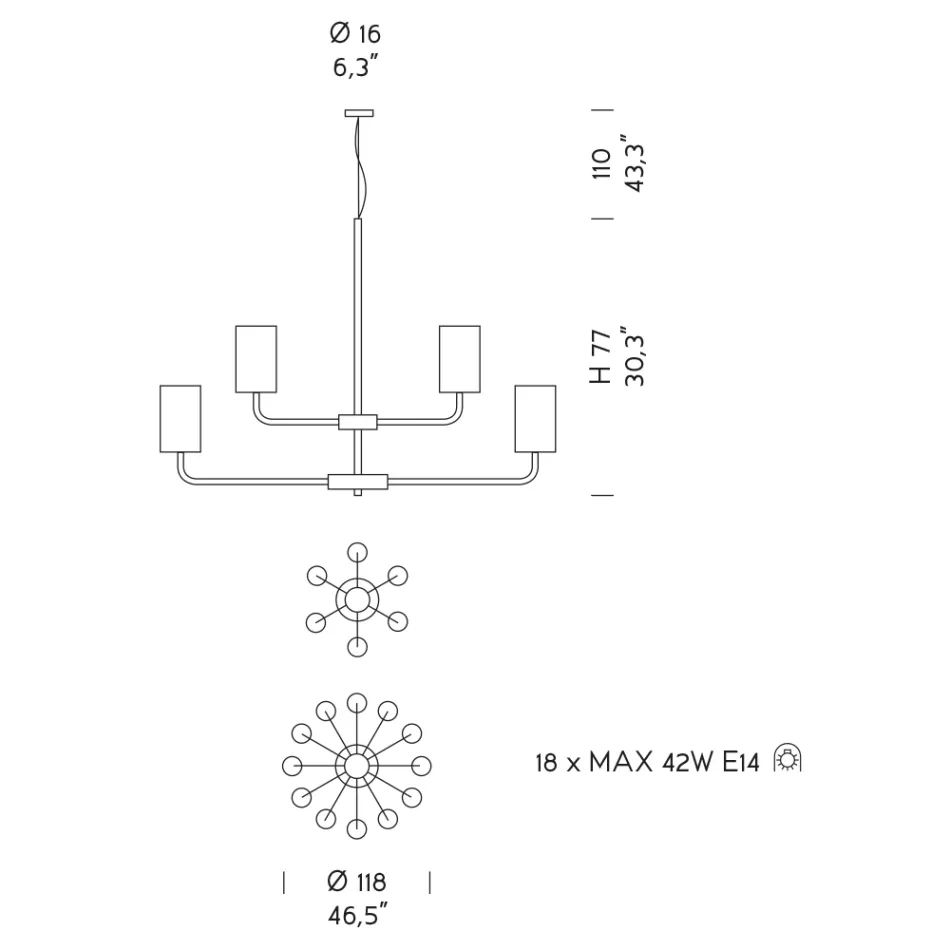 Araña de cristal veneciano artesanal de 18 luces Made in Italy - Graham viadurini