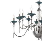 Araña clásica de 18 luces en vidrio, cristal y metal de lujo - Flanders viadurini