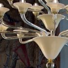 Araña 21 Luces en Venecia Cristal y Metal Dorado Made in Italy - Ismail viadurini