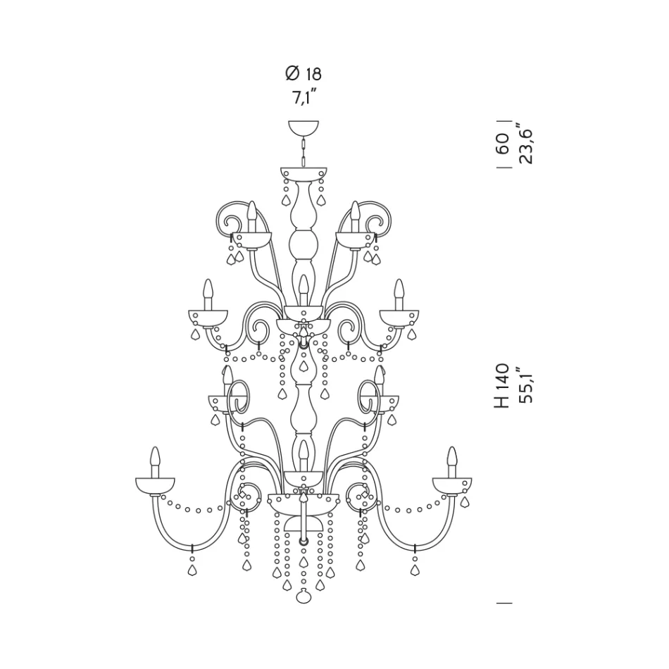 Araña 27 luces en vidrio veneciano hecho a mano en Italia - florentino viadurini