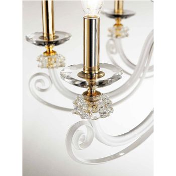 Araña de 8 luces en vidrio soplado y cristal de lujo clásico - Cassea
