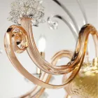 Araña de 8 luces en vidrio soplado y cristal de lujo clásico - Cassea viadurini