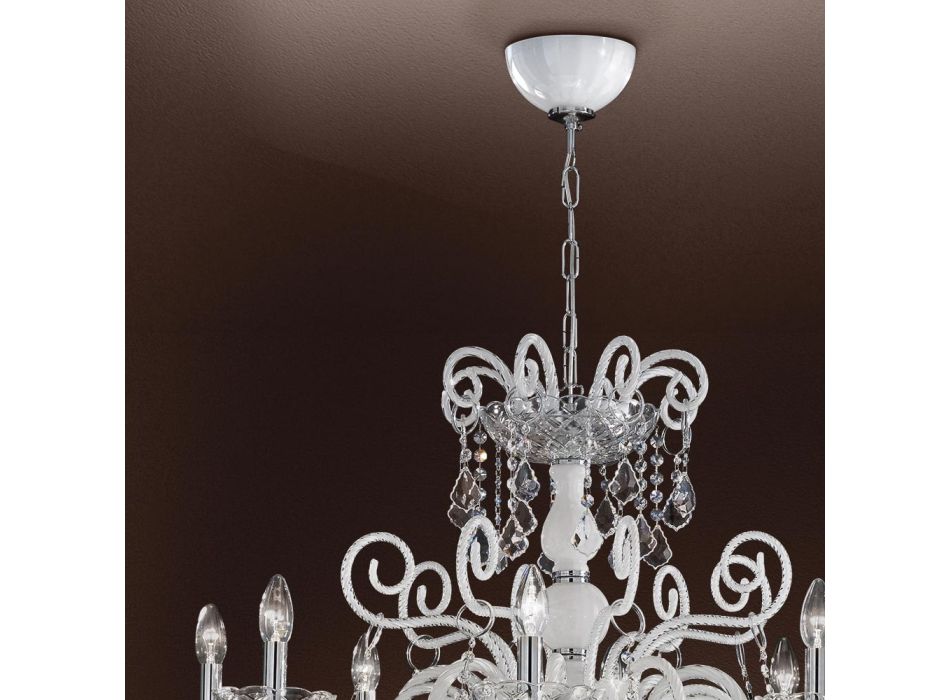 Araña de 8 luces en vidrio veneciano Made in Italy Classic - Florentino