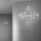 Lámpara de araña de cristal veneciano hecha a mano de 12 luces, Made in Italy - Regina viadurini