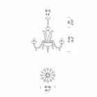 Lámpara de araña de cristal veneciano hecha a mano de 12 luces, Made in Italy - Regina viadurini