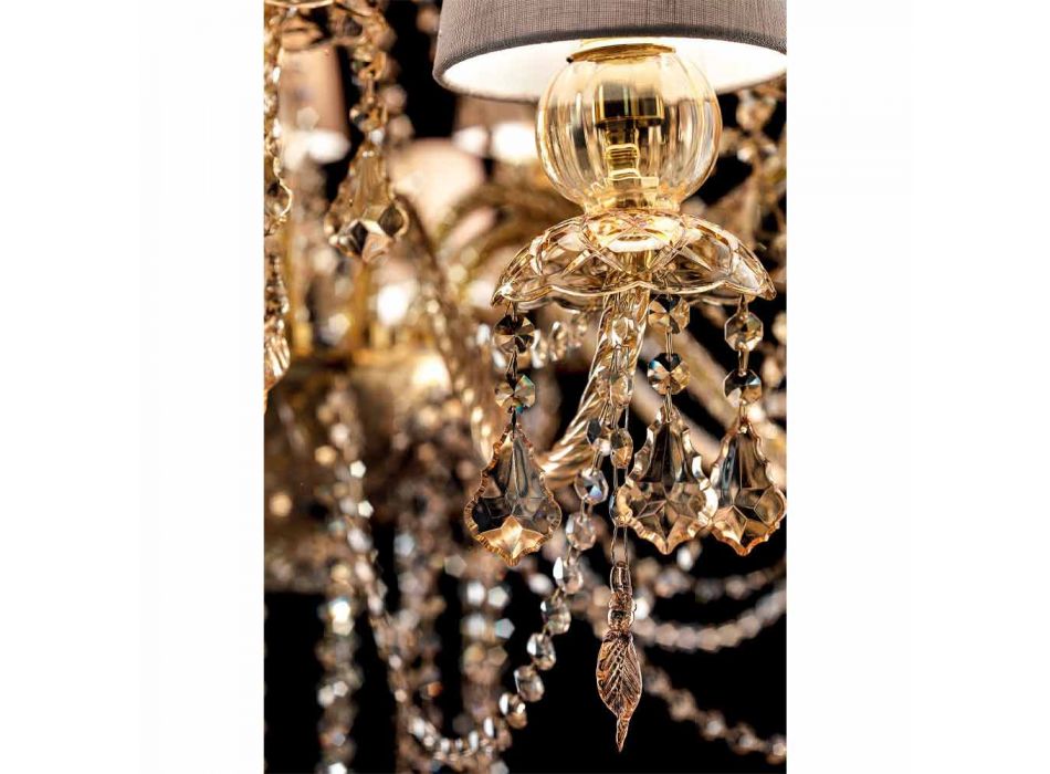 Araña de 16 luces hecha a mano en vidrio de Venecia, Made in Italy - Milagros viadurini