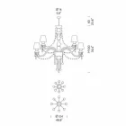 Araña de 16 luces hecha a mano en vidrio de Venecia, Made in Italy - Milagros viadurini