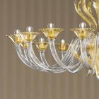 Lámpara de araña de cristal veneciano hecha a mano con 16 luces, Made in Italy - Agustina viadurini