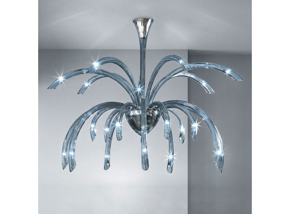 Araña de cristal veneciano de 21 luces hecha a mano en Italia - Jason viadurini