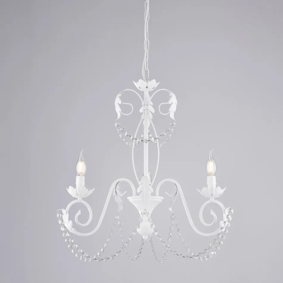 Lámpara de araña de 5 luces en metal y cristal para una iluminación espectacular – Perla viadurini