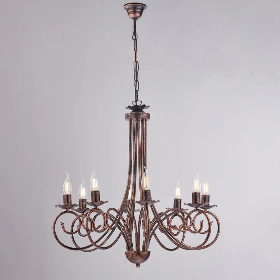 Lámpara de araña de cinco luces en metal y cristal para una luz equilibrada y difusa – Laguna viadurini