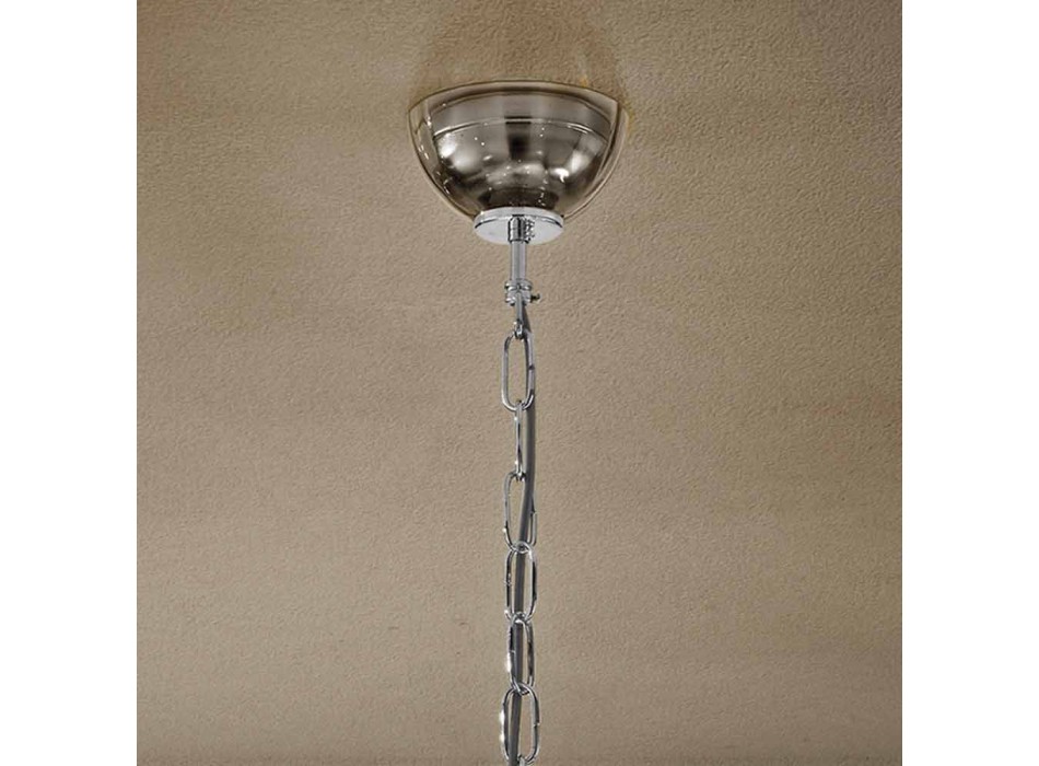 Araña artesanal de 6 luces de vidrio veneciano ahumado Made in Italy - Agustina viadurini