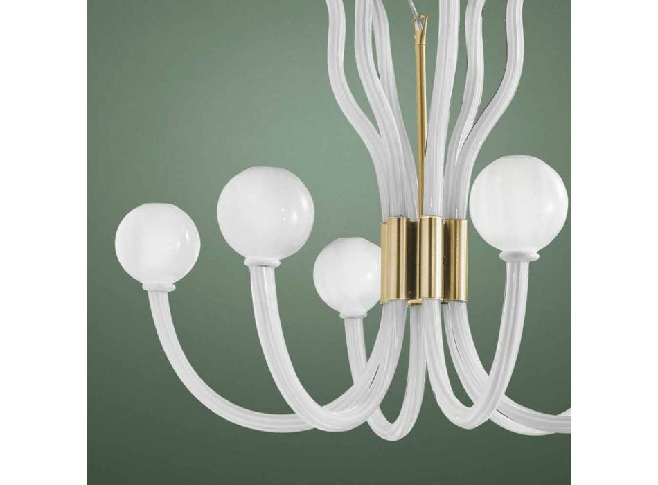 Araña de luces venecianas de 6 luces hecha a mano en Italia - Antonietta viadurini