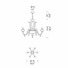 Araña de luces venecianas de 6 luces, hecha a mano en Italia - Regina viadurini