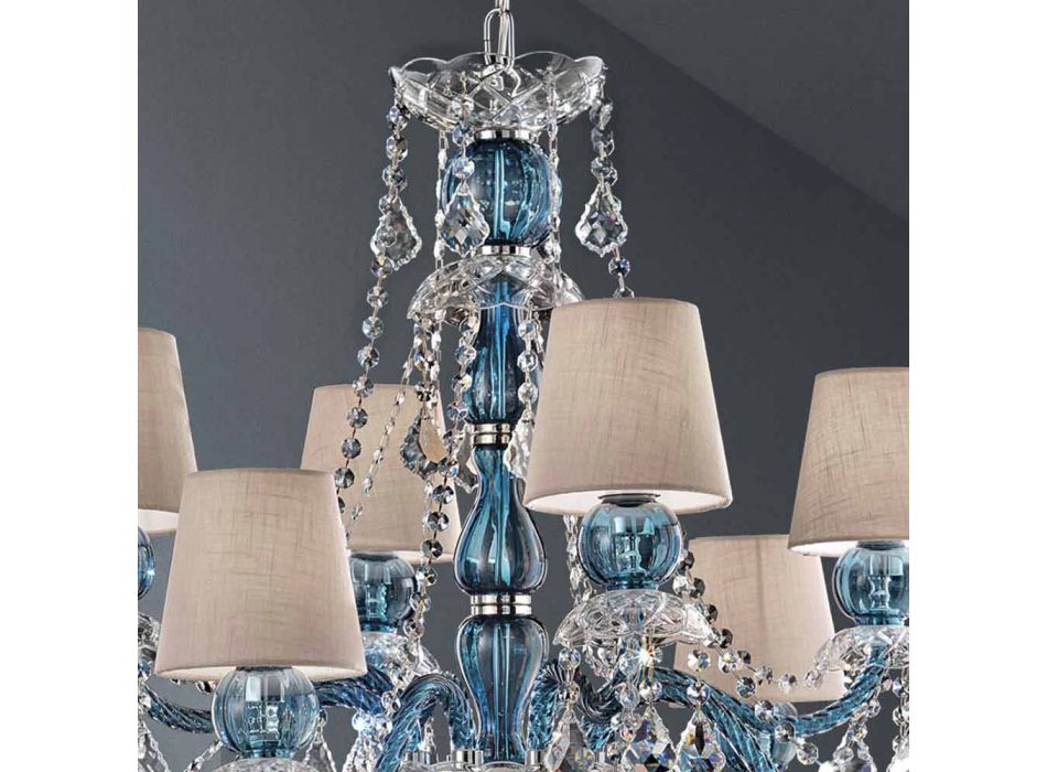 Araña de 8 luces en vidrio veneciano Hecho a mano, Made in Italy - Milagros viadurini