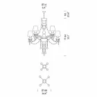 Araña de 8 luces en vidrio veneciano Hecho a mano, Made in Italy - Milagros viadurini
