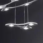 Lámpara de araña de 9 luces en aluminio pintado fino Made in Italy - Flash viadurini