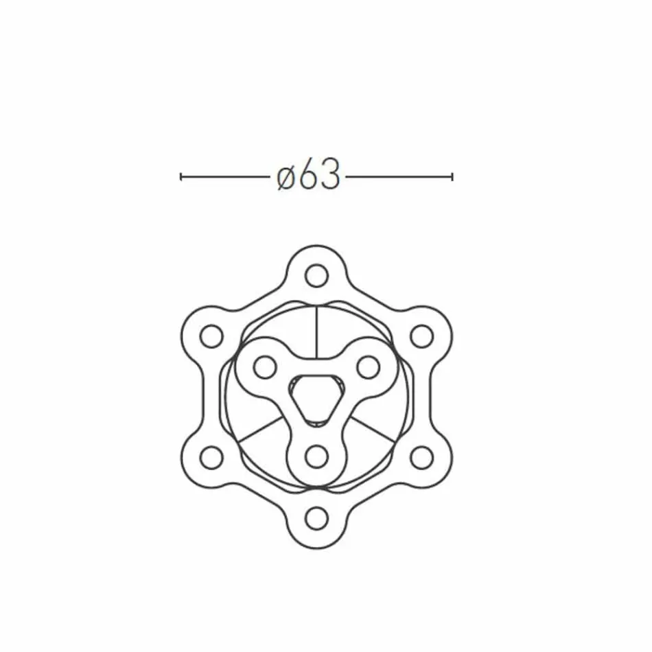 Lámpara de araña de 9 luces en aluminio pintado fino Made in Italy - Flash viadurini