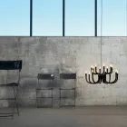 Araña de suspensión con 16 o 32 luces en aluminio blanco o negro - Alviso viadurini