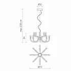 Araña de suspensión con 16 o 32 luces en aluminio blanco o negro - Alviso viadurini