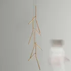 Araña de suspensión con roseta de madera única Made in Italy - Orlov viadurini