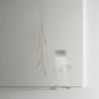 Araña de suspensión con roseta de madera única Made in Italy - Orlov viadurini