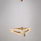 Lámpara colgante Apus de metal plateado cromado blanco viadurini