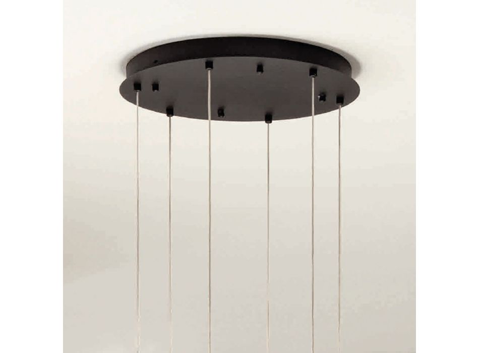 Araña colgante en metal pintado de negro con 6 luces LED - Cedro viadurini