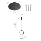 Araña colgante de metal pintado en oro con 8 luces LED - Cedro viadurini