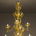 Araña artesanal con 28 luces en vidrio veneciano y oro Made in Italy - Regina viadurini