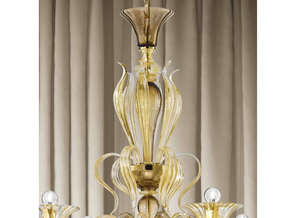 Araña de cristal veneciana de 6 luces Artisan Made in Italy - Agustina