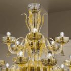 Araña de luces de 18 luces hecha a mano en vidrio de Venecia, Made in Italy - Regina viadurini