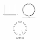 Lámpara de araña de diseño blanco con roseta de metal Made in Italy - Slide Giotto viadurini