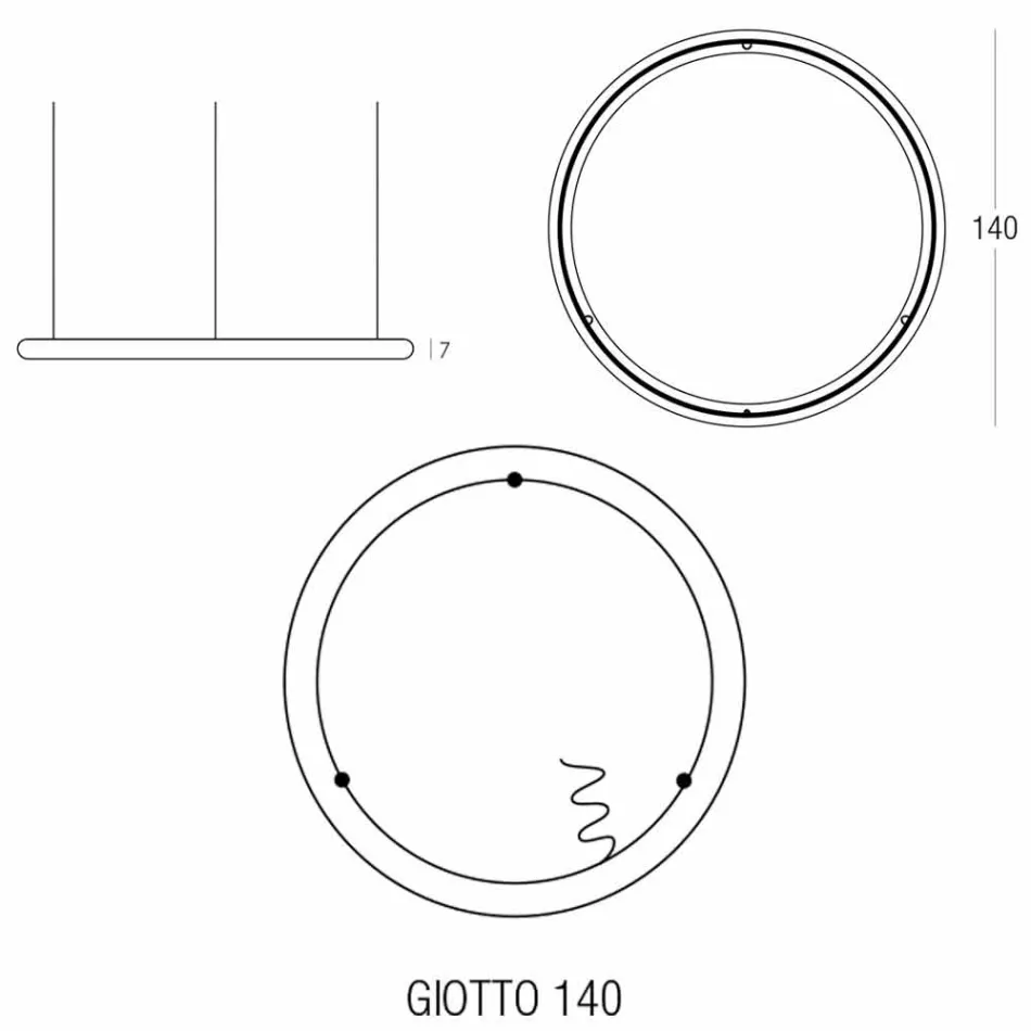 Lámpara de araña de diseño blanco con roseta de metal Made in Italy - Slide Giotto viadurini