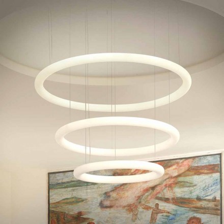 Lámpara de araña de diseño blanco con roseta de metal Made in Italy - Slide Giotto viadurini