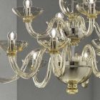 Lámpara de araña clásica 12 luces en vidrio veneciano Made in Italy - Foscarino viadurini