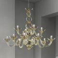 Lámpara de araña clásica 12 luces en vidrio veneciano Made in Italy - Foscarino