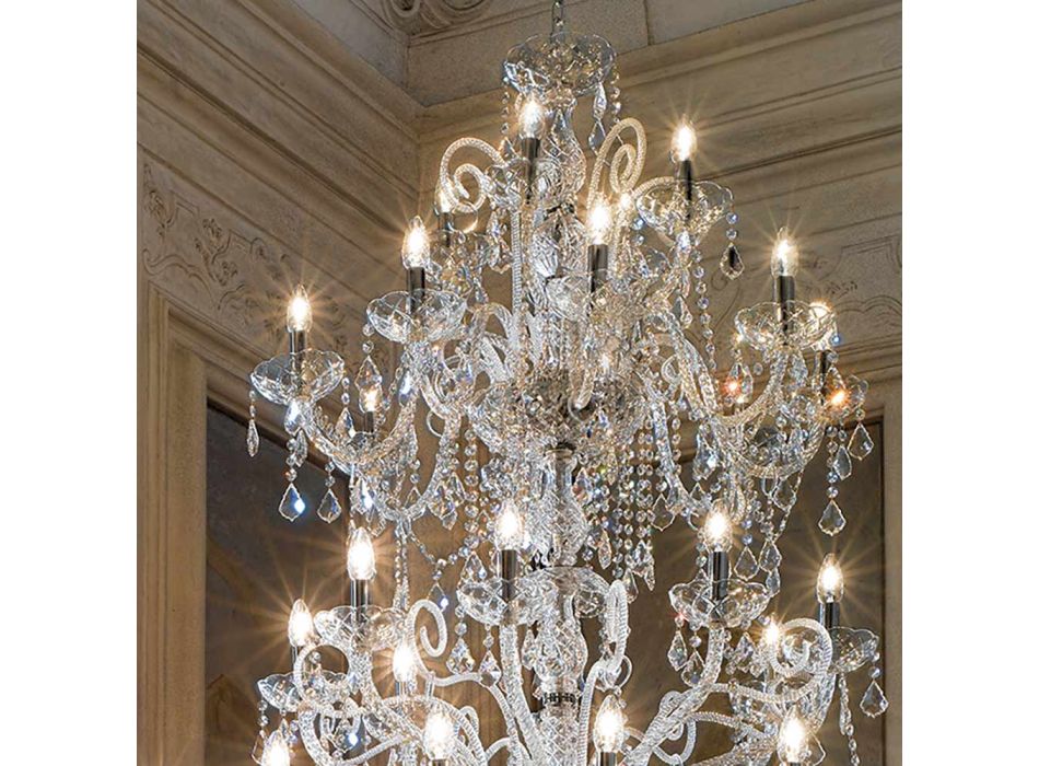 Araña clásica 36 luces en vidrio veneciano Made in Italy - Florentino viadurini