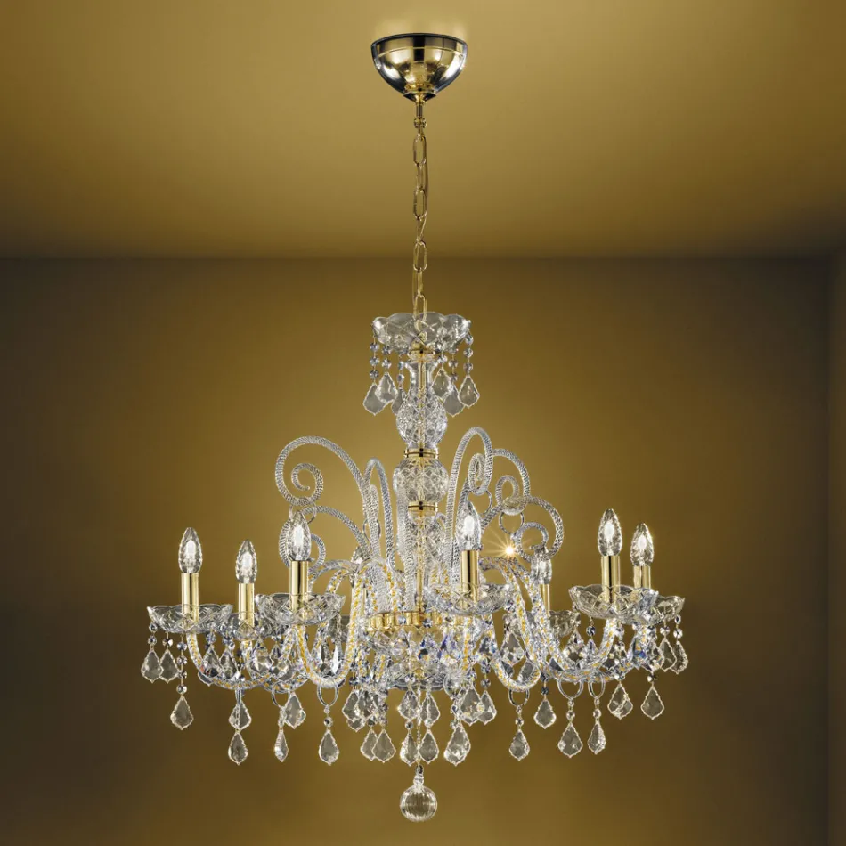 Araña clásica 8 luces en vidrio veneciano Made in Italy - Florentino viadurini